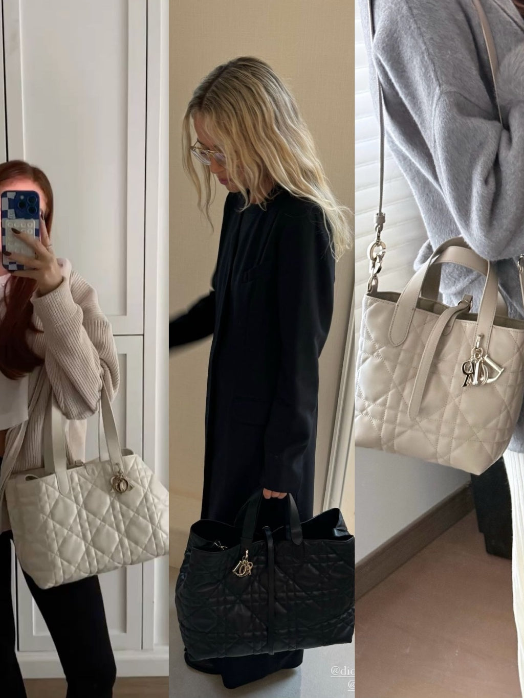 Prive - Dior Toujours Women Handbag | Real Cannage Calfskin Leather