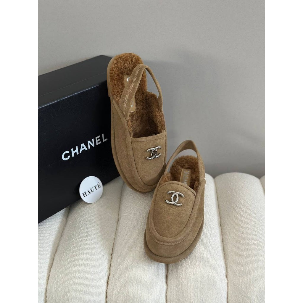 Chanel Suede Shearling Loafer Winter