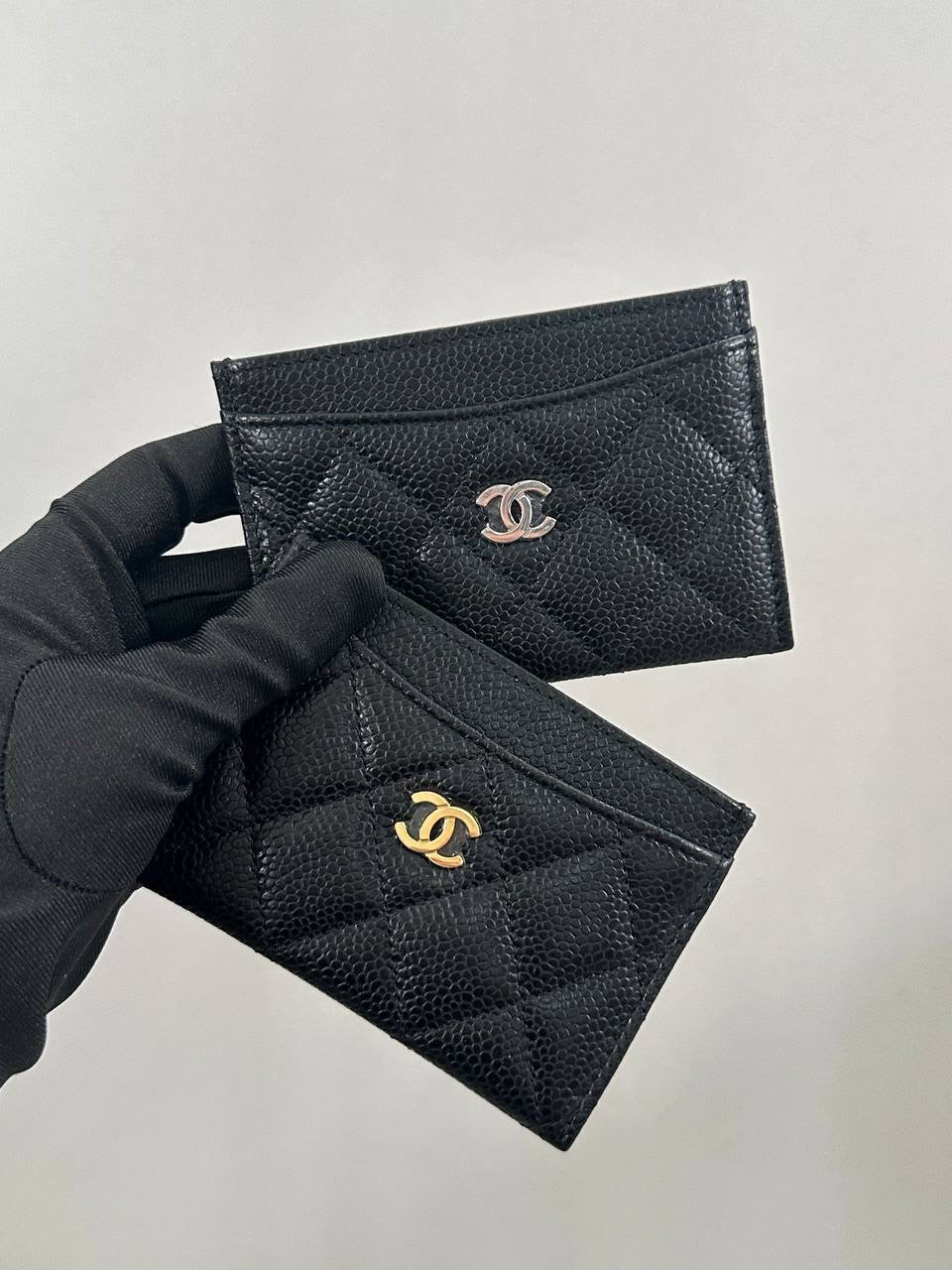 Prive - Chanel Card Holder / Wallet in Haas Leather Black Pink
