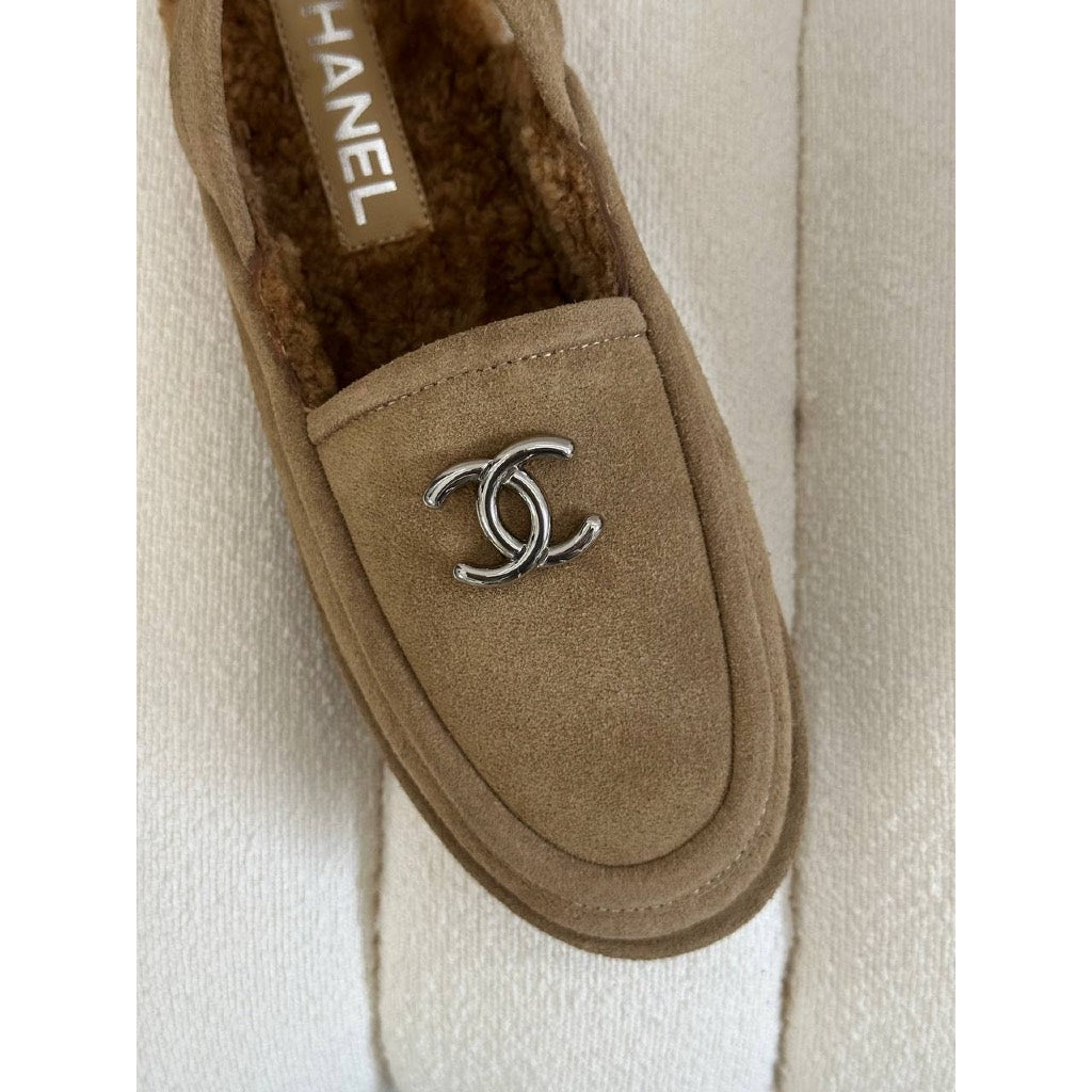 Chanel Suede Shearling Loafer Winter