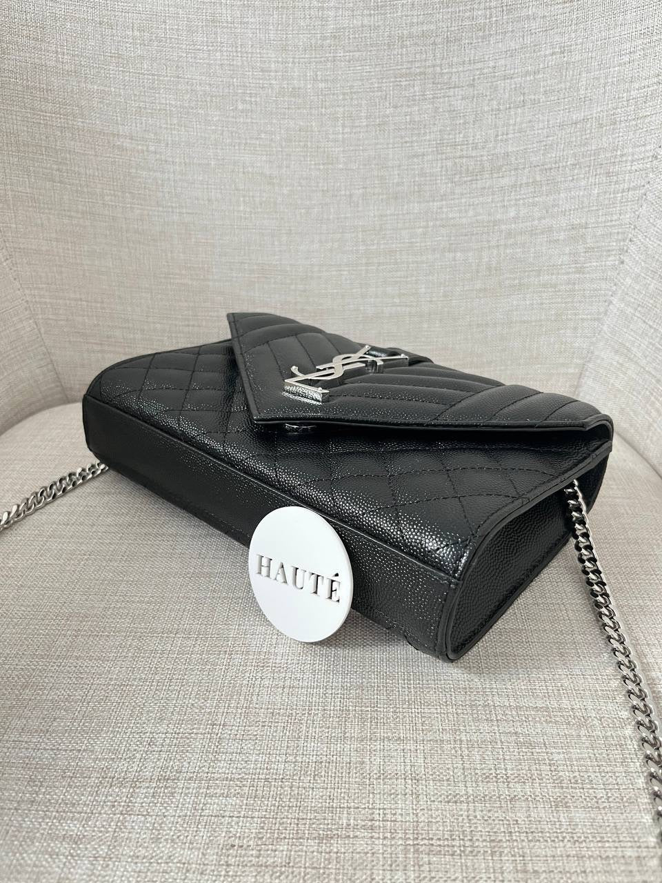YSL Envelope Hand Bag in Genuine Grain Leather