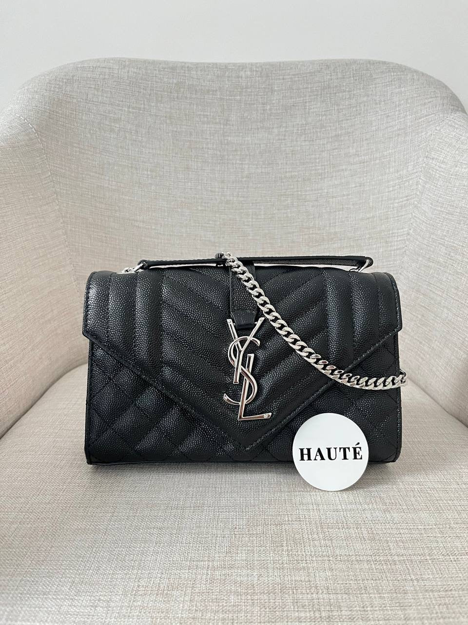 YSL Envelope Hand Bag in Genuine Grain Leather