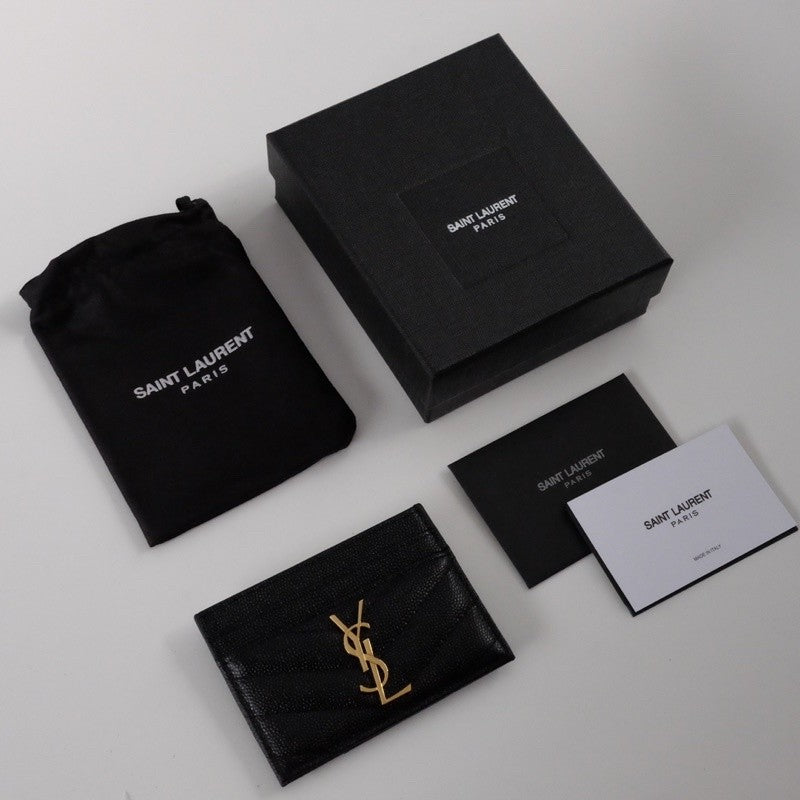 YSL Card Holder in Caviar Leather
