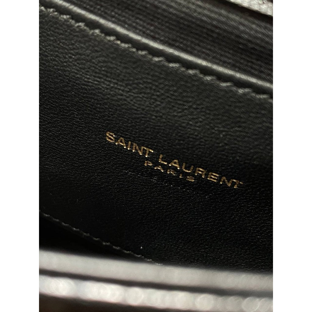 YSL Mini College Flap in Shiny Leather Gold / Silver Hardware