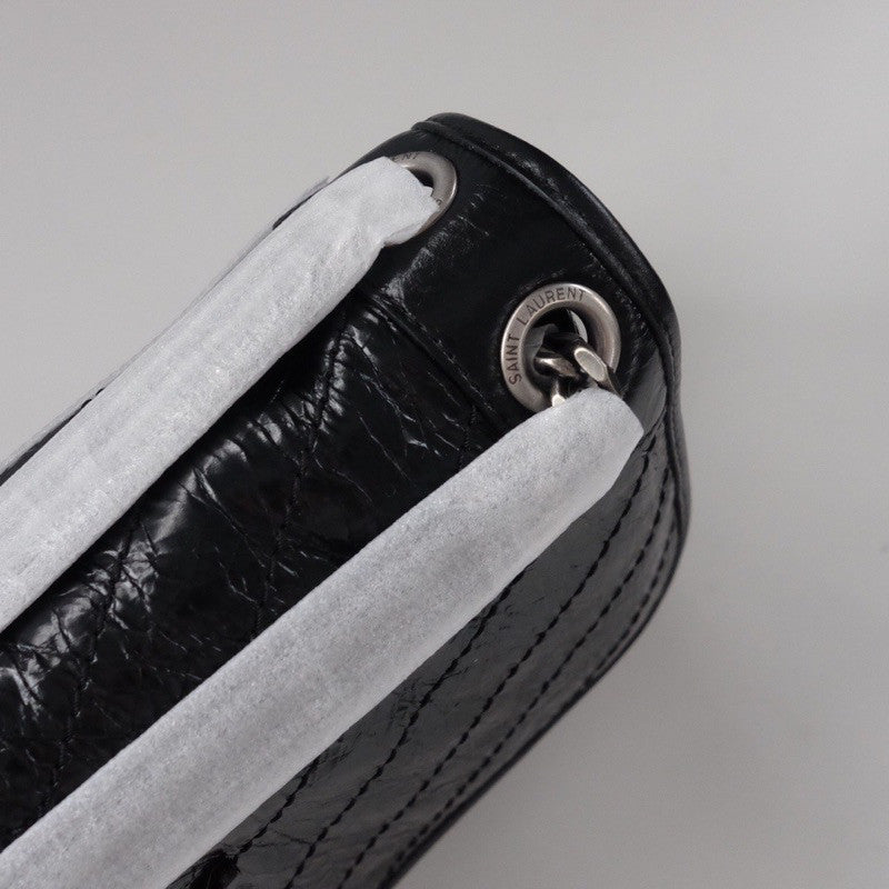 YSL Niki Handbag Crinkled Leather Baby Medium