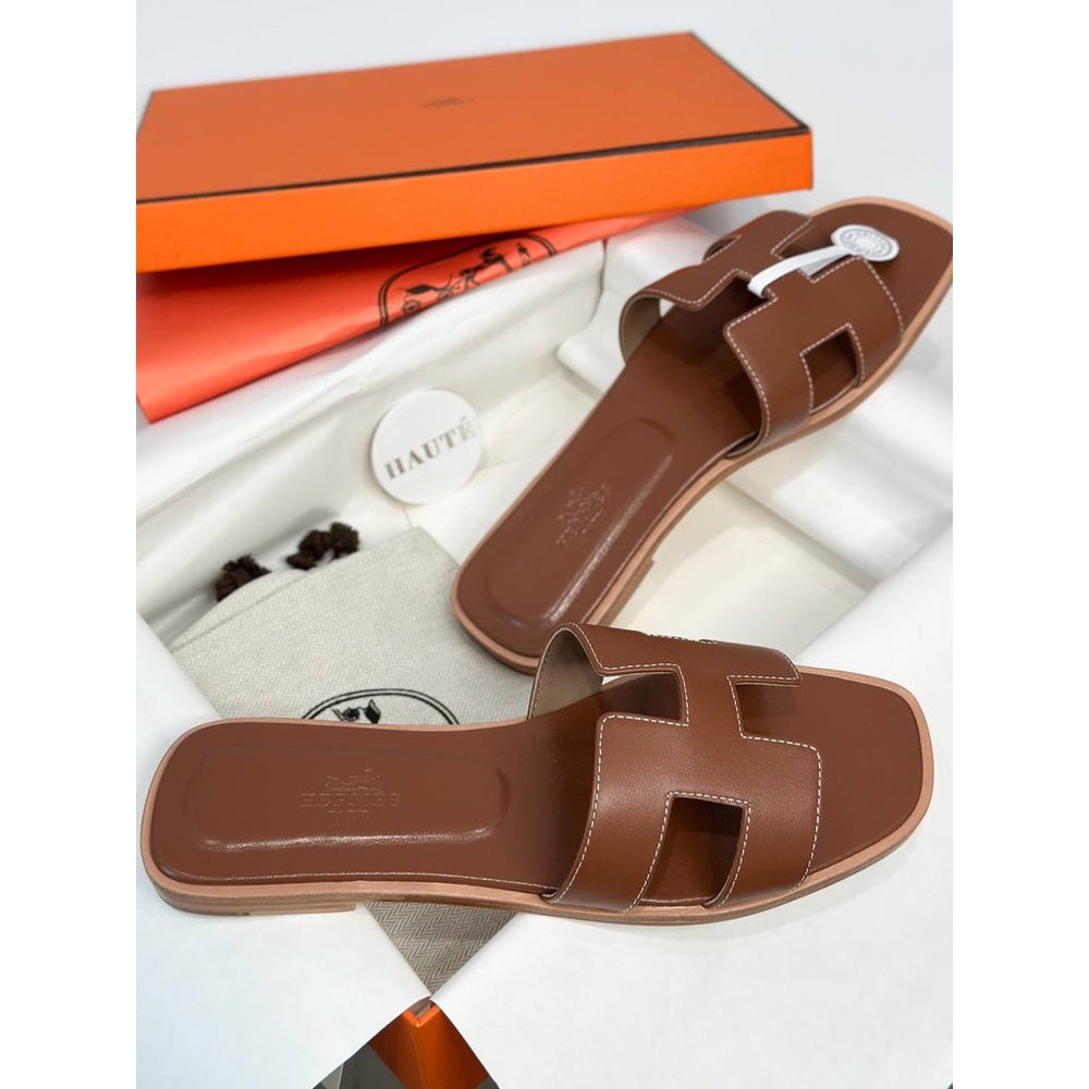 Hermes Oran Sandal Genuine Leather | Box Dustbag Included