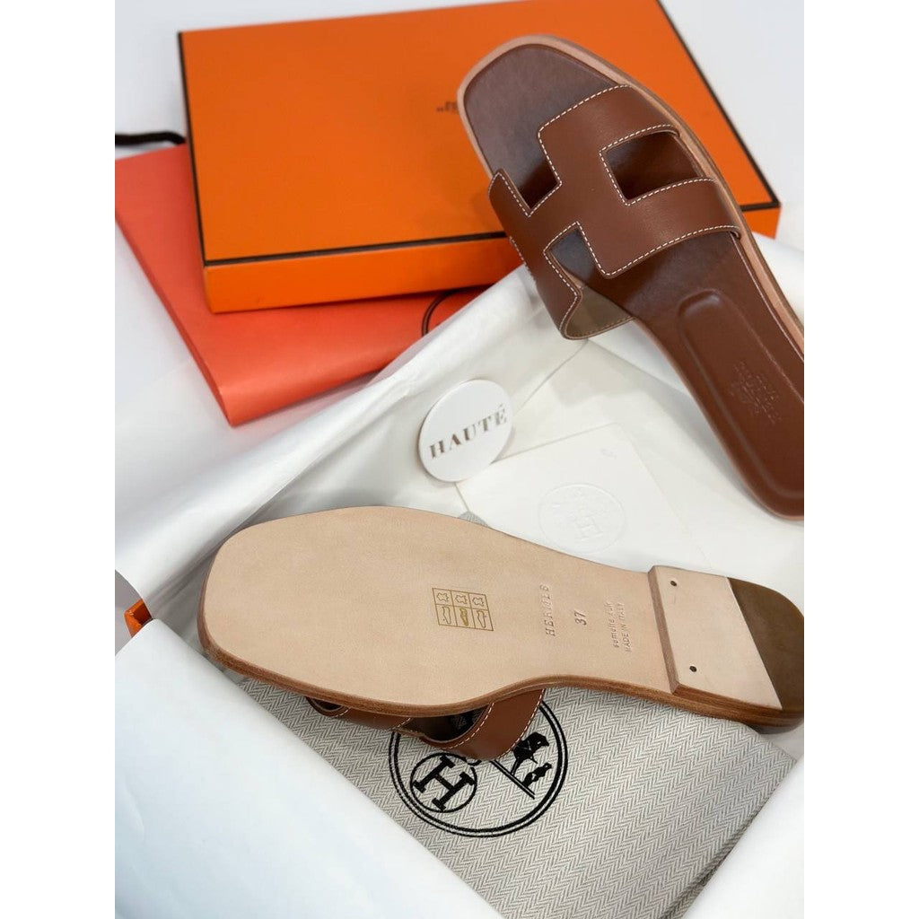 Hermes Oran Sandal Genuine Leather | Box Dustbag Included